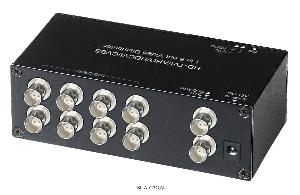 Распределитель видеосигнала HDCVI/HDTVI/AHD/CVBS. 1 вход - 8 выходов, DC 12В. БП в комплекте. Разрешение до 4К(HDCVI/8Mpix). Возможность передавать HD-видеокамере сигналы управления (UTC) от регистратора по одному коаксиальному кабелю вместе с видеосигналом.