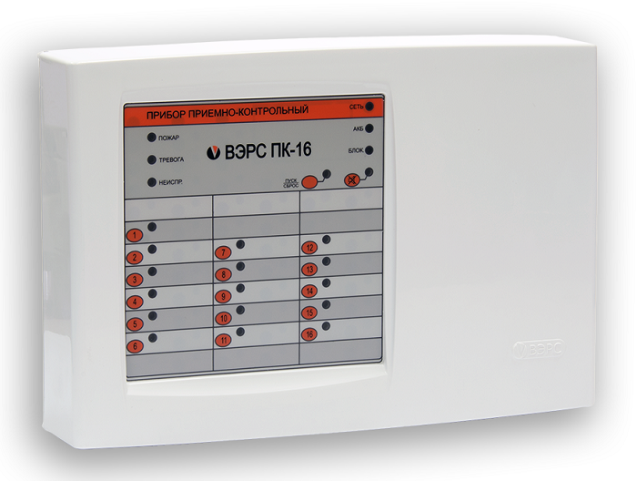 Контрольный прибор 16 ШС (охранные, пожарные, технологические), 3 реле ПЦН (одно реле: ~250В/7А; два реле: ~120В/2А,), АКБ 7 А*ч, встроенный порт USB, подключение внешних блоков по RS-485. Пластмассовый корпус. со встроенным регистратором событий на 1024 записи