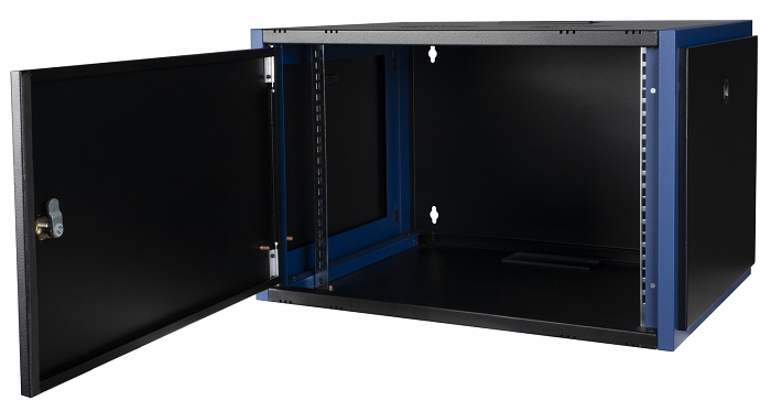 Шкаф настенный. 19", 4U 600х450, металлическая дверь, черный.