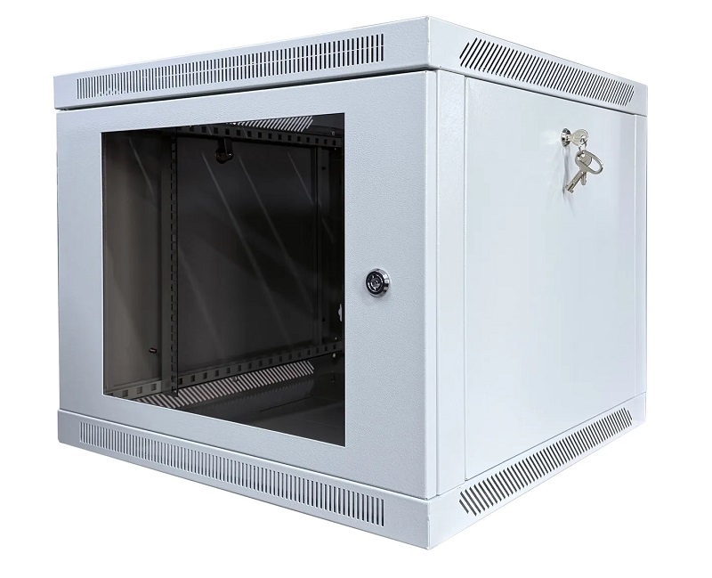 ТШ-066060 - Шкаф телекоммуникационный навесной, серый, дверь стекло, 19”, 6U Шкаф телекоммуникационный навесной, серый, дверь стекло, 19”, 6U