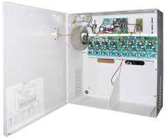 Профессональный источник бесперебойного питания для CCTV, 16 выходов&nbsp;&nbsp;по 0,5А или 8 выходов по 1 А, необходима установка 2 АКБ 26Ач. Регулировка выходного напряжения.