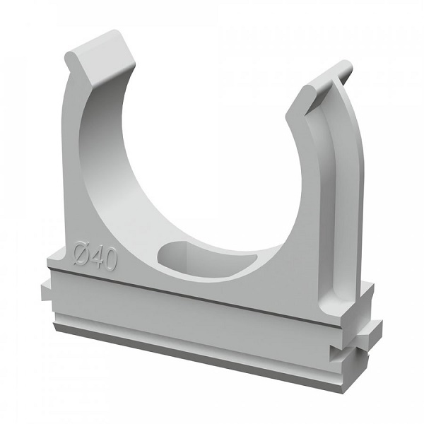 Крепеж-клипса для труб АБС-пластик в карт д40 (30шт/уп)