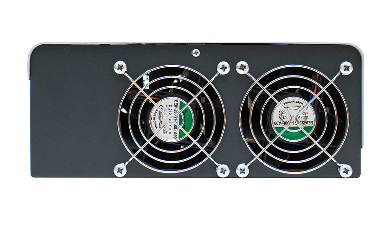 Стабилизатор переменного напряжения инверторный (с двойным преобразованием) однофазный, чистая синусоида; P-нагр.5 кВА/4,5 кВт, U-вх.165…310 В, U-вых.220…230 В (с шагом 1 В), I-вых.23 A; IP20, t-раб. +5…+40°C, 358х246х101 мм