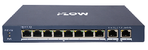 Коммутатор L2, Смарт-управляемый, 8 гигабитных портов RJ45 PoE, 2 uplink порта 1000М RJ45, 802.3af/at, бюджет мощности PoE 60 Вт, облачное управление, VLAN, STP/RSTP loop prefention, PoE watchdog, поддержка режима передачи до 300м,10Мб/с, CAT6; защита от перенапряжения 6 кВ; настольный/настенный монтаж