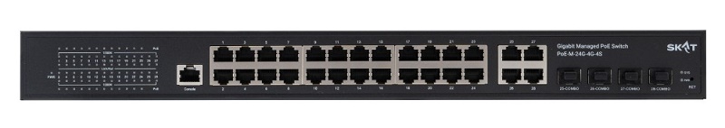 Управляемый L2+ коммутатор PoE Plus, 400Вт, порты: 24-Ethernet, 4-Uplink, 4-SFP
