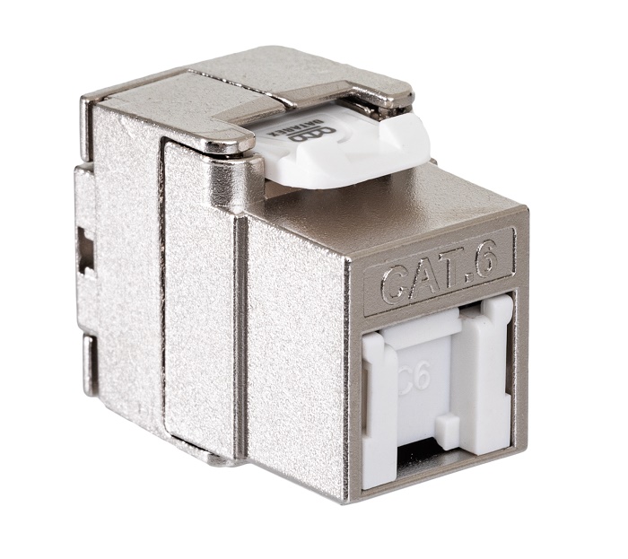 Модуль Keystone кат.6, STP, 1xRJ45, T568A/B, без инструмента, белый