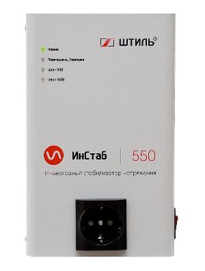 Стабилизатор переменного напряжения инверторный (с двойным преобразованием) однофазный, чистая синусоида; P-нагр.0.55/0.4 кВт, U-вх.90…310В, I-вых.2.5 А; IP20, t-раб.+5…+40°C, 155х245х82мм