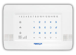 Контроллер охранно-пожарный, 16 шлейфов, Основной канал Ethernet, Пластиковый корпус, клавиатура сенсорная, Модуль GSM - 2G.