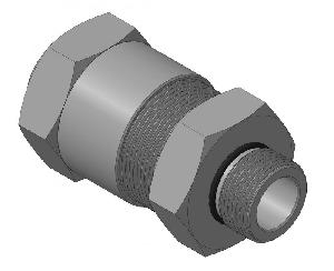 Кабельный ввод с резьбой М25х1,5 мм для прокладки кабеля в металлорукаве РЗ-ЦП-25, с уплотнением кабеля и проходным диаметром кабеля d=12-16 мм