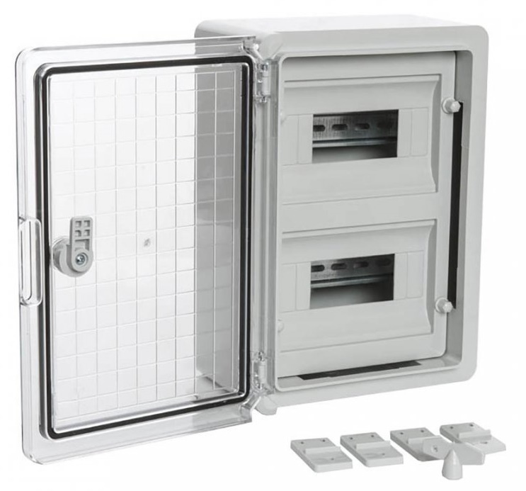 Корпус пластиковый распределительный ЩРН-18 IP65 прозрачная дверь 350х250х150