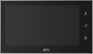 Монитор видеодомофона с технологией Touch Screen IPS 7", 1024х600, до 2 панелей, до 2 видеокамер, SD до 64Gb, для управления OSD, стеклянная сенсорная панель управления "Easy Buttons", поддержка форматов AHD, TVI, CVI и CVBS с разрешением 1080p/720p/960H, автоответчик,  режим ожидания с индикацией времени, встроенный источник питания