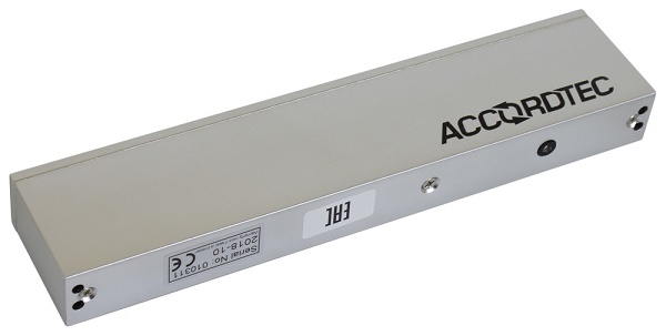 Электромагнитный замок, 12V/24V DC, 0,5 A, усилие 350 кг,  250x50x29 мм. 2190 г., офисный дизайн,офисный дизайн, световая индикация, датчик состояния замка (выход реле НО, НЗ), датчик положения двери (геркон). -40°С…+40°С. Комплектация: БЕЗ ПЛАНКИ, БЕЗ УГОЛКА