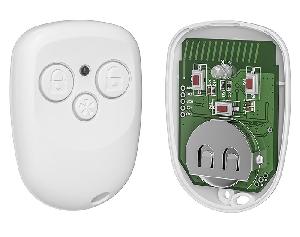 Брелок радиоканальный, 868 МГц, При работе с приборами серии «Мега» брелок формирует команды постановки под охрану, снятия с охраны и сигнал экстренной тревоги. Белый