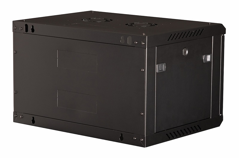 Шкаф 19" телекоммуникационный настенный, 6U 368х600х450 мм, дверь металл, черный