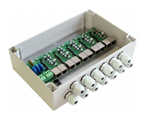 Блок дополнительной грозозащиты, Уличное исполнение IP66, Обеспечивает дополнительную защиту цепей питания 220В и Ethernet коммутаторов TFortis PSW от помех большой энергии