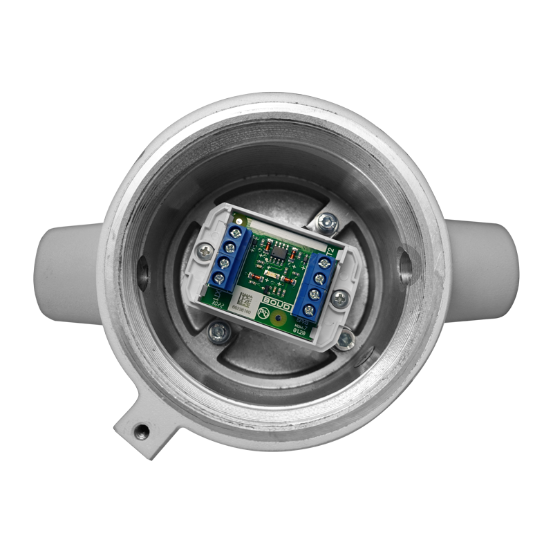 БРИЗ-Exd-A - Блок разветвительно-изолирующий взрывозащищенный. Обеспечивает изоляцию короткозамкнутого участка двухпроводной линии связи контроллера С2000-КДЛ с последующим автоматическим восстановлением после устранения неисправности. Корпус из алюминиевого сплава Блок разветвительно-изолирующий взрывозащищенный. Обеспечивает изоляцию короткозамкнутого участка двухпроводной линии связи контроллера С2000-КДЛ с последующим автоматическим восстановлением после устранения неисправности. Корпус из алюминиевого сплава