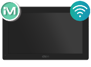 Монитор видеодомофона 10", 1024х600, Touch Screen, до 2 панелей, до 1 видеокамер, SD до 32Gb, поддержка форматов AHD, TVI, CVI и CVBS с разрешением 1080p/720p/960H, встроенный модуль Wi-Fi, поддержка P2P,  моб устройств с ОС Android, iOS. ПО CTV HOME, видеоархив в "облаке", автоответчик, встроенный источник питания