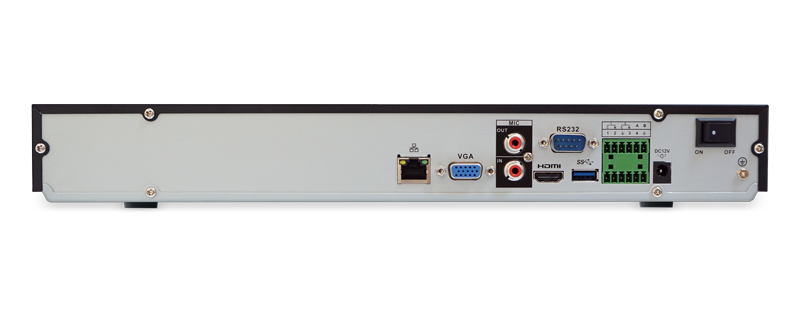 IP Видеорегистратор до 32х каналов; разрешение записи до 32Mп; H.265/H.264/MJPEG; 2 SATA порта до 16Tб; 1 USB2.0; 1 USB3.0; 1U; -10°C~+55°C