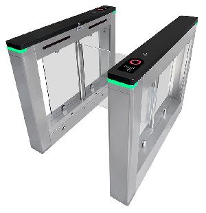 Турникет распашной (левый и правый модуль), режим антипаника, корпус - нержавеющая сталь, ширина прохода&nbsp;&nbsp;650 мм, материал створок акрил, LED-индикация, питание АC 110 В / 220 В (50/60Гц), размеры 1200 х 150 х 980 мм.