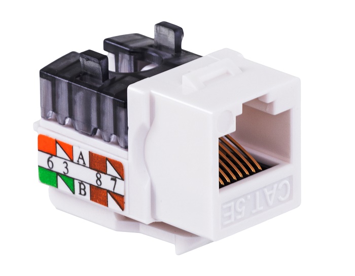 Модуль Keystone кат.5e, UTP, 1xRJ45, T568A/B, 90, белый