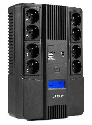 Источник бесперебойного питания 220В 800 ВА / 480Вт, Линейно-интерактивный, встроенный дисплей, 1 АКБ 9Ач, Выходные разъёмы: Schuko – 4 шт. (с питание от АКБ), Schuko – 4 шт. (без питания от АКБ)