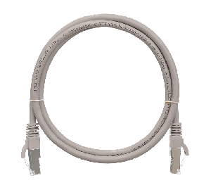 Патч-корд 0,3 метра, F/UTP 4 пары, Кат.5е (Класс D), 100МГц, 2хRJ45/8P8C, T568B, заливной, 26AWG (7х0,165мм), PVC нг(А), серый, 0,3м