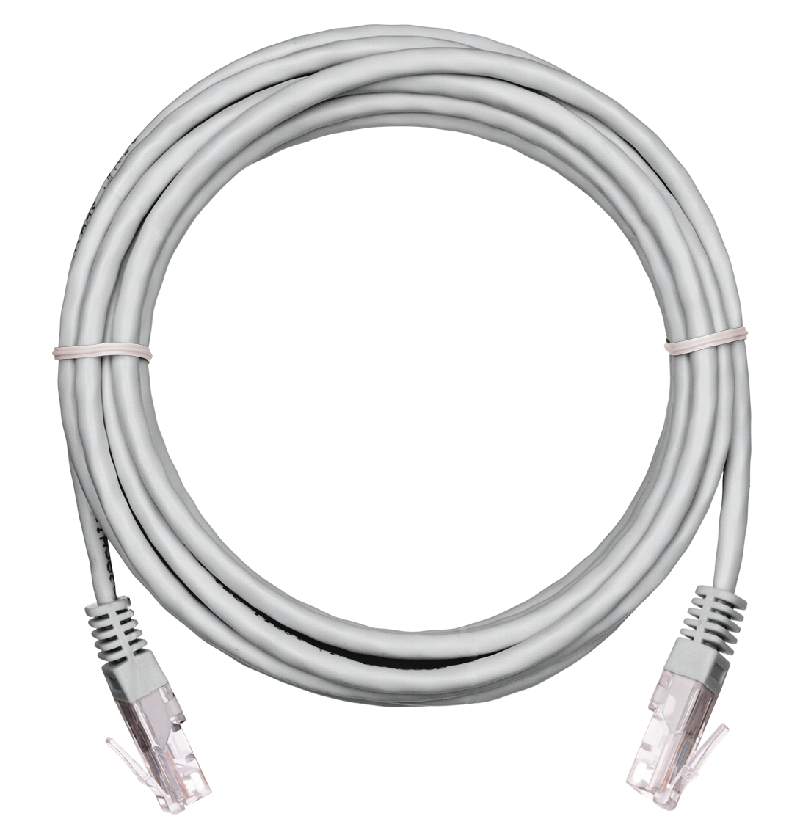 Коммутационный шнур U/UTP 4 пары, Кат.5е (Класс D), 100МГц, 2хRJ45/8P8C, T568B, многожильный, CCA, PVC нг(B), серый, 10м