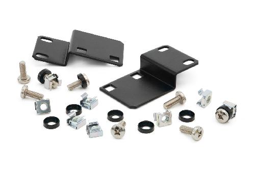 Комплект кронштейнов с крепежом для бокового крепления блоков розеток и шин заземления, черный