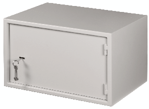 Настенный антивандальный шкаф пенального типа с дверью на петлях, 7U, Ш520хВ320хГ400мм, цвет серый