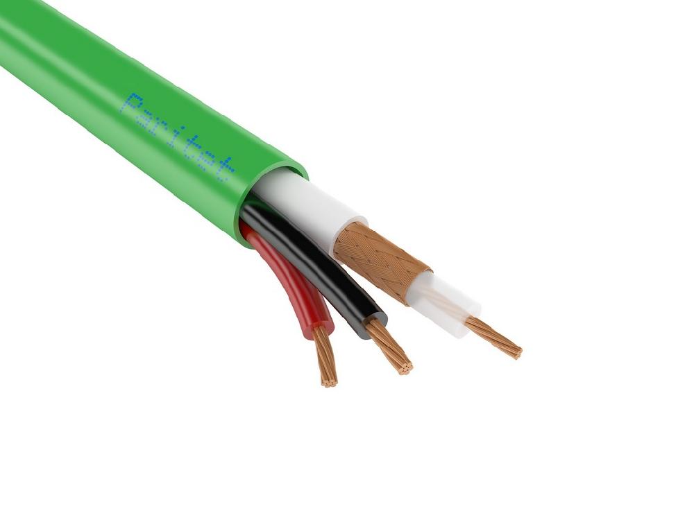 Низкотоксичный комбинированный кабель (РК 75-2-13М + 2х0,50) для видеонаблюдения, для внутренней прокладки.