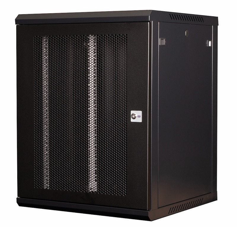 Шкаф 19" телекоммуникационный настенный, 15U 769х600х600 мм, дверь перфорация, черный