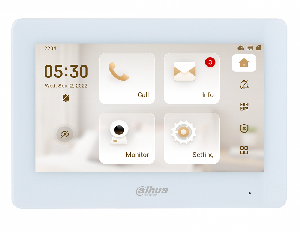 Монитор видеодомофона IP 7-и дюймовый с WiFi 2.4ГГц, белый 1024x600 разрешение, ёмкостной сенсорный экран; тревожные входы / выходы 6/1; LAN; поддержка micro-SD до 64Гб; Возможность просмотра IP видеокамер; DC 12В; 189х130х27мм; Установка - на стену.