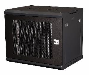 Шкаф 19" телекоммуникационный настенный, 9U 501х600х450 мм, дверь перфорация, черный