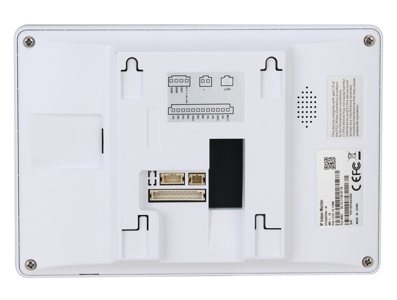 Монитор видеодомофона IP 7-и дюймовый с WiFi 2.4ГГц, белый 1024x600 разрешение, ёмкостной сенсорный экран; тревожные входы / выходы 6/1; LAN; поддержка micro-SD до 64Гб; Возможность просмотра IP видеокамер; DC 12В; 189х130х27мм; Установка - на стену.