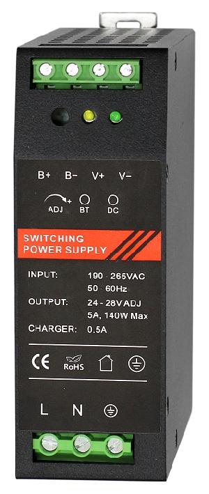 Блок бесперебойного питания 24 VDC/ 5 A, крепление на DIN-рейку, черный