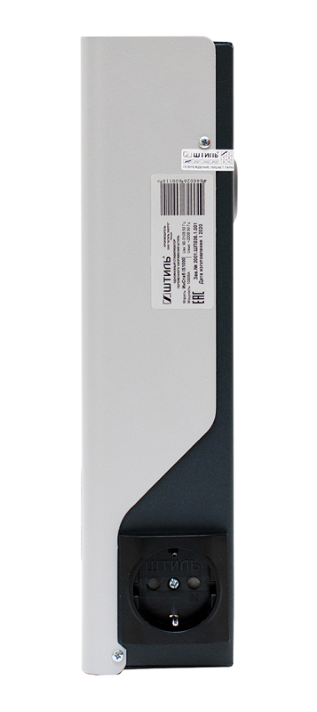 Стабилизатор переменного напряжения инверторный (с двойным преобразованием) однофазный, чистая синусоида; P-нагр.1 кВА/0.8 кВт, U-вх.90…310В, U-вых.220…230 В (с шагом 1 В), I-вых.4.5 А; IP20, t-раб.+5…+40°C, 300х180х96мм