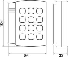 Считыватель EM-Marin и HID с клавиатурой, дальность 6-10 cm, выходной интерфейс: Wiegand 26, Dallas TM, темно-серый металлик