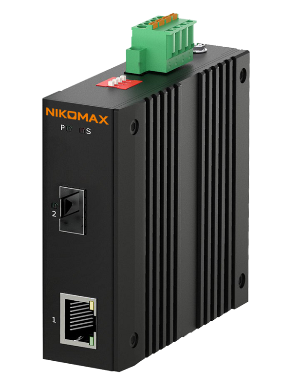 Медиаконвертер PoE промышленный неуправляемый UTP 10/100/1000 Мбит/с (802.3af/at) до 250 метров, SFP 100/1000 Мбит/с, LFP, PoE watchdog, 44-57В (без блока питания в комплекте), -40 до +75