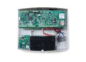 Контрольная панель c GSM-модулем c двумя сим-картами, с беспроводным расширителем для подключения до 31 беспроводного устройства. 8 охранных проводных шлейфов.