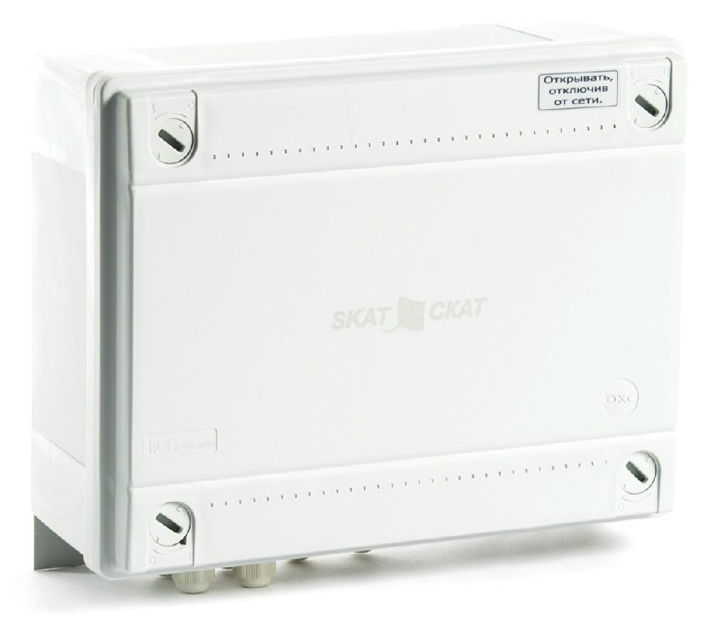 Источник питания выходное переменное напряжение 24В, 50 Гц. Максимальный ток выхода 5А. Уличное исполнение, класс защиты&nbsp;&nbsp;IP 56. Сетевой (не бесперебойный)