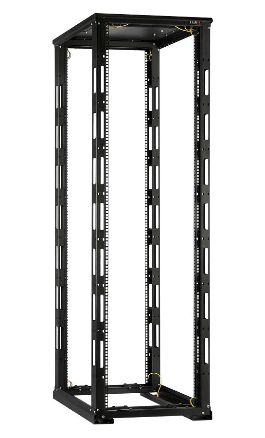 Монтажная стойка двухрамная с разборной рамой 19", 24U, Ш600xВ1195xГ800мм, с крышей, в разобранном виде, черный
