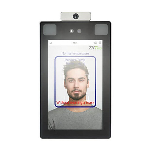 Биометрический терминал распознавания лиц, функция измерения температуры тела, считыватель RFID, touch screen дисплей 8" TFT