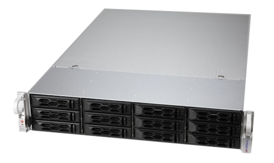 Видеосервер до 96 IP – каналов с предустановленным программным обеспечением Интеллект Х, запись постоянная 24 часа в сутки с разрешением 1920х1080 (Full HD) и суммарным видеопотоком 480 Мбит/с. Серверный корпус 19” 2U (437x89x647 мм), Astra Linux SE «Орёл», полезный архив ёмкостью 132 Тб SAS – аппаратный RAID 5 по умолчанию (жёсткие диски HDD в комплекте с сервером), 1хHDMI, 1xDisplayPort, 1xDVI.