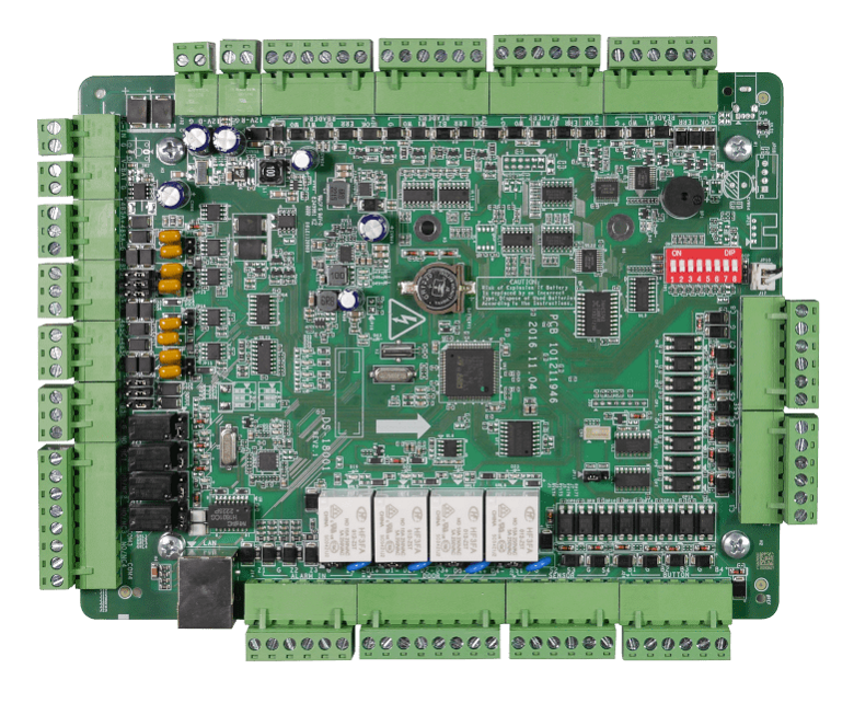 Сетевой контроллер доступа на 4 двери с возможностью подключения до 8 считывателей. Память 100 000 карт, 300 000 событий; Считыватели карт 4 wiegand 26/34/58 и 8 RS-485(OSDP); Датчик двери 4; Кнопка выхода 4; Реле замка 4; Тревожные вход/выход - 8/4; TCP/IP; -20 до +65 °C; DC 12В.