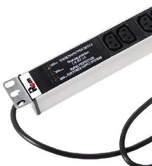 Вертикальный блок розеток Rem-16 с фил. и инд., 25 IEC 60320 C13, 16 А, алюм., 42-48U, шнур 3 м