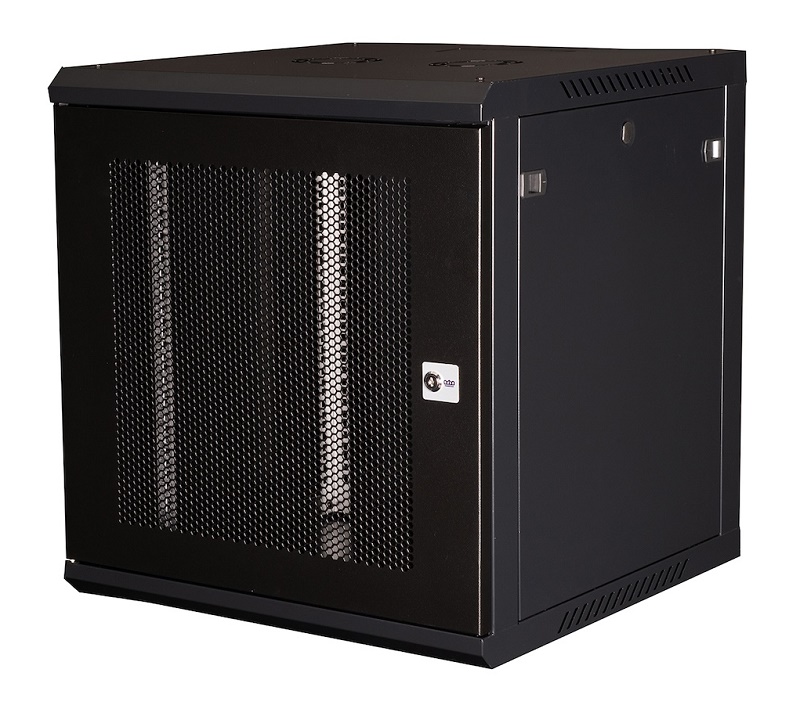 Шкаф 19" телекоммуникационный настенный, 12U 635х600х600 мм, дверь перфорация, черный