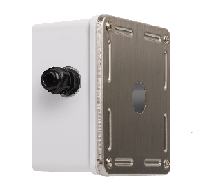 Индустриальный корпус настенной розетки 1 порт, под индустриальные модули-вставки, IP67, с герметичными вводами, металлик