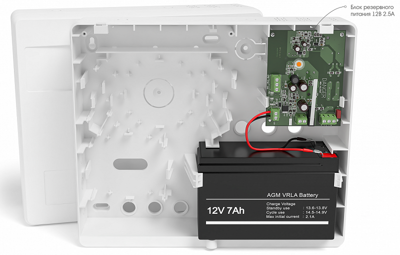 Блок резервного питания 12V 2,5А в корпусе "Контакт" под АКБ 7 Aч