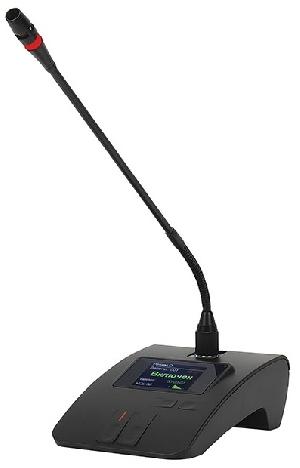 Микрофонная консоль председателя со световой индикацией. Микрофон "Goose neck" -&nbsp;&nbsp;450 мм. Подключение:1*Din 8 pin, 1*RJ45.