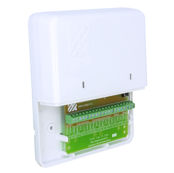 Сетевой контроллер, подключение по сети Ethernet, 500 ключей/30000 событий, функция программный "антипассбэк", возможность управления картоприемником, в корпусе без источника питания, 112х125х33 мм, поддержка до двух точек прохода.